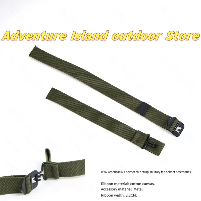 OD M1 Helmet Chin Strap (Pure Cotton Canvas+Metal Accessories)