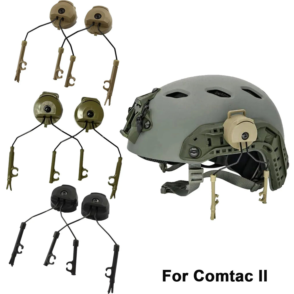 Tactical Adapter Set for Fast Ops Core ARC Rail Helmet - Headset Bracket Fit  for Comtac II Noise Cancelling Headset