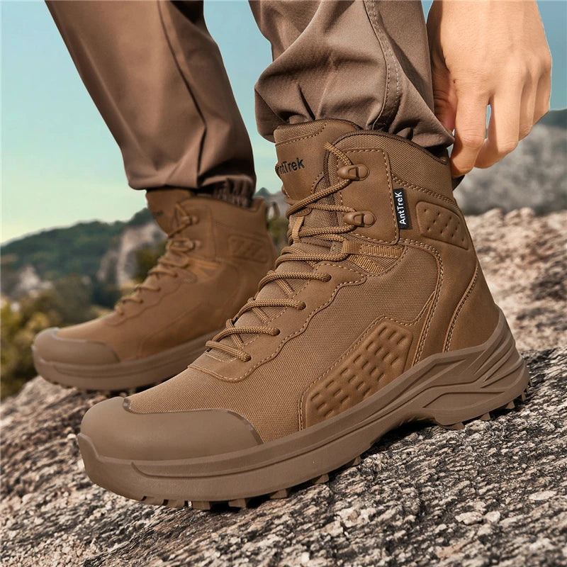 Large Size 47 Men's Hiking Shoes Outdoor Trekking Casual Tactical Boots Waterproof Fabric Mountain Climbing Shoes Hunting Boots