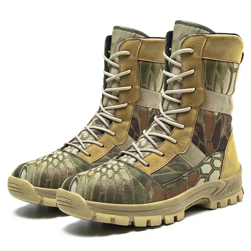 Lynjacye High Top Big Size 47 46 Lightweight Man Tactical Boots Combat Anti-Collision Training Lace Up Waterproof Outdoor Boots