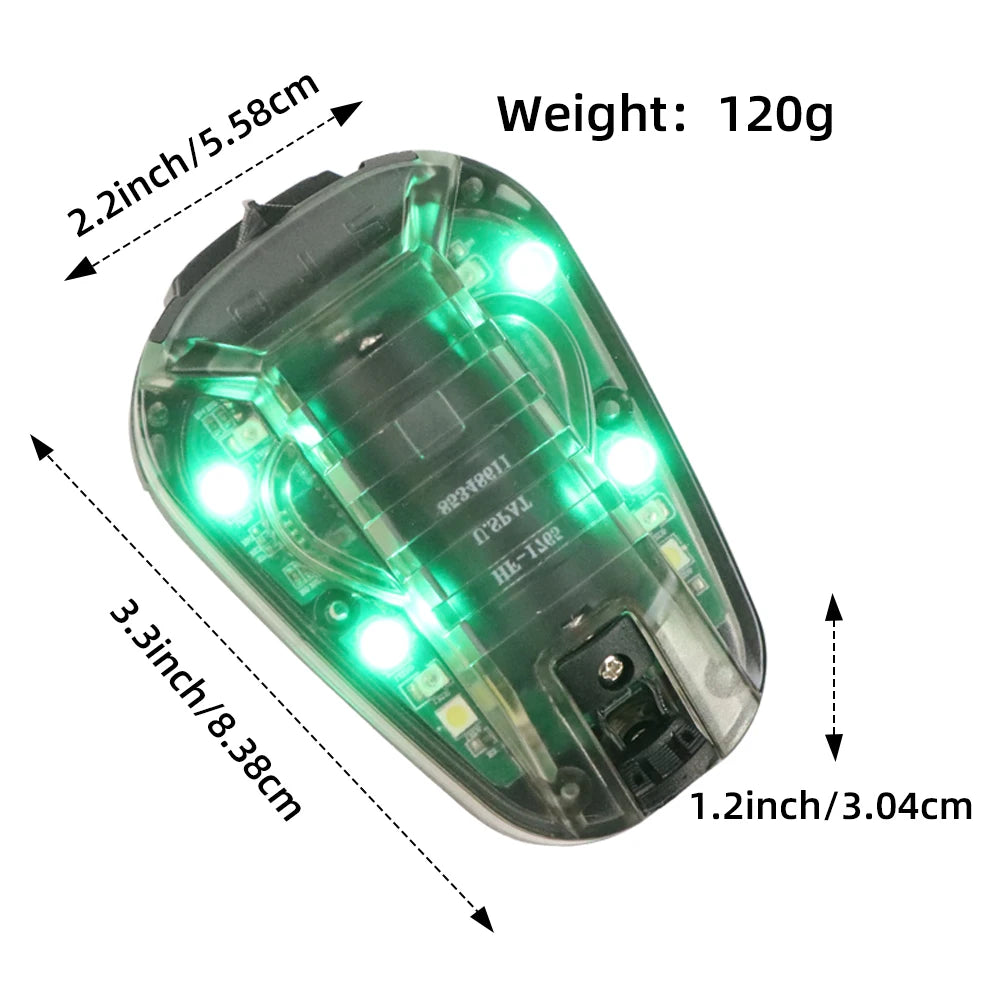 BOOIU Tactical Helmet Light Signal Light with LED IR/Strobe IFF Helmet Light Flashlight Survival Signal Light for Outdoor Sport