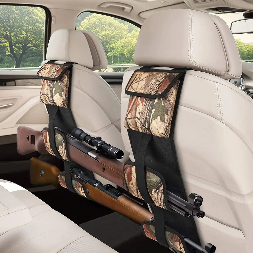 Tactical Car Seat Back Organizer Vehicle Gun Holder- Seat Back Storage Cover with Gun Rack For Rifle Hunting Universal