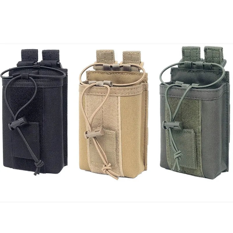 Tactical Molle Radio Holder Portable Walkie Talkie Pouch Case Radios Holster Bag for Two Ways Walkie Talkies Hunting Equipment