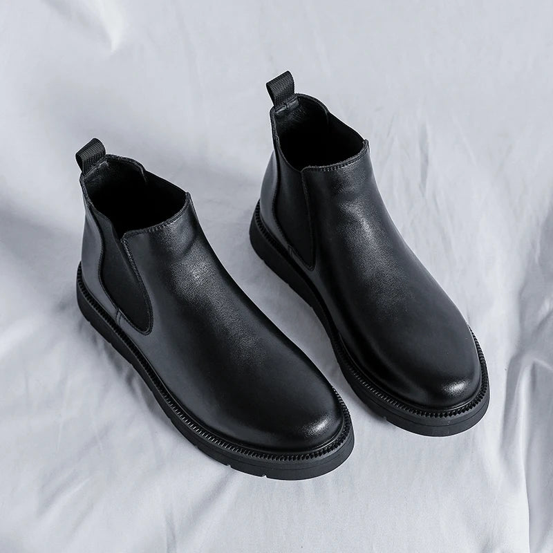 Leisure Walk Men's Chelsea Boots Elegantes Mens Slip on Boots Fashion All-match Ankle Boots Business Dress Shoes Formal Footwear