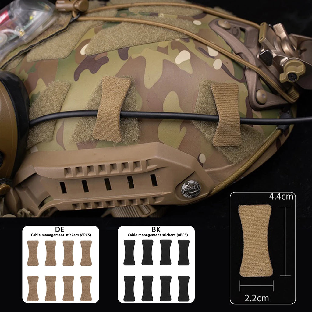 Tactical Helmet Cable Management Kits Wires Cord Collected Organizer Hook NVG Comms Loop Straps Accessories 8pcs High Quality