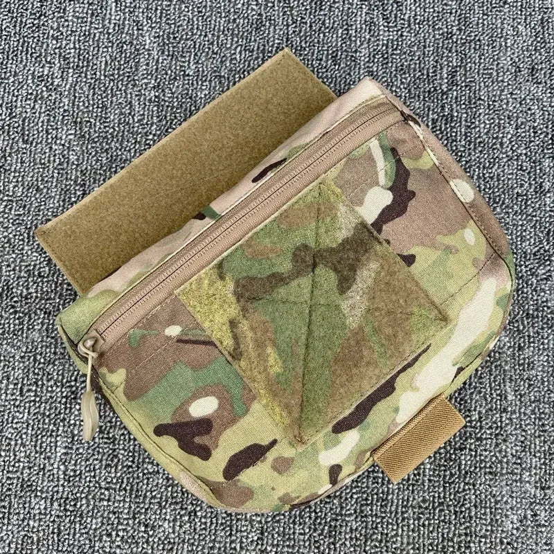Tactical Plate Carrier Pouch MK3 MK4 Hanging Drop Pouch Chest Rig Vest EDC Combat Gear Abdominal Waist Pouch Multicam