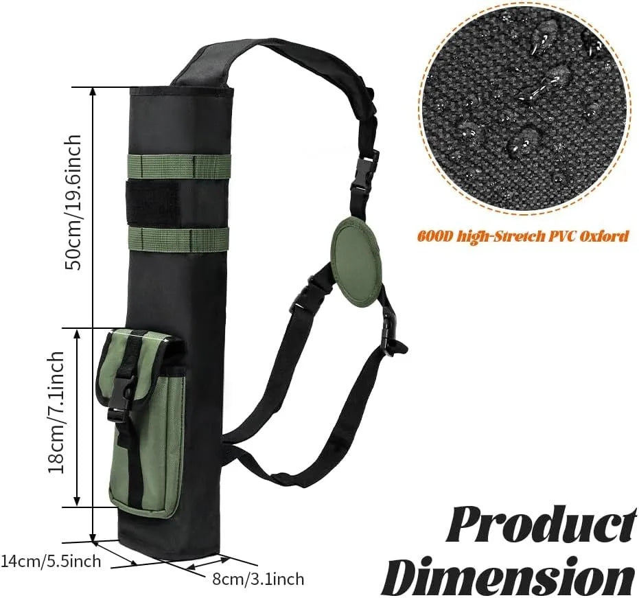 Archery Quiver for Arrows Multi-Function Back with Molle System Tactical Arrow Holder Archery Bag Accessories and Pockets