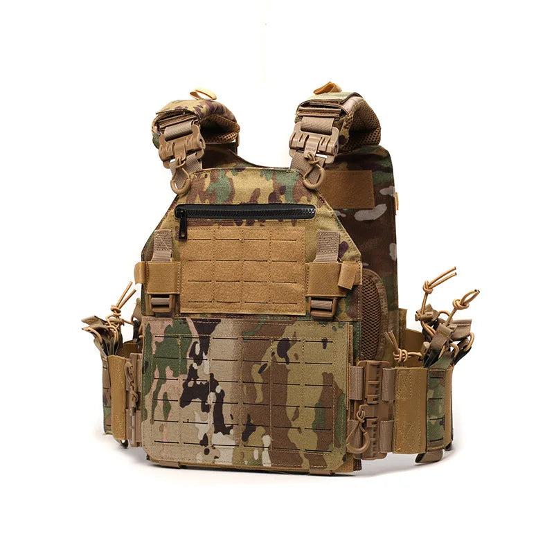 1000D Nylon Quick Release Tactical Plate Carrier Laser Cut MOLLE Heavy Duty Wargame CS Training Tactical Hunting Vest