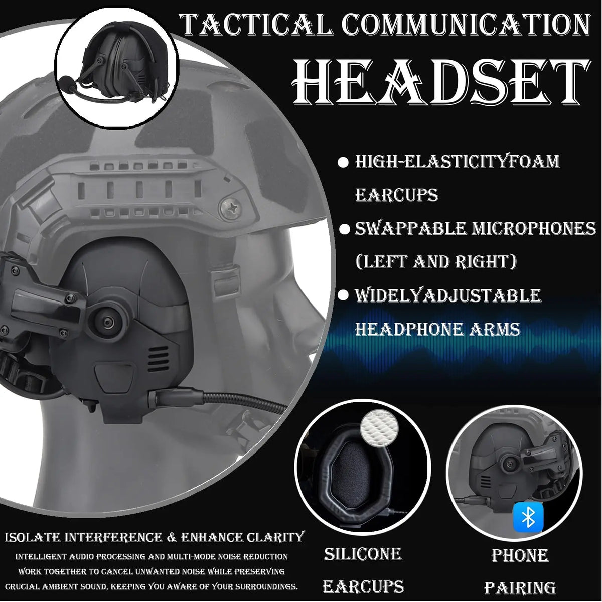 8-in-1 Tactical Fast Helmet Set with Headset & Goggles, Full Cover Military Airsoft Gear for Paintball Training and Cosplay