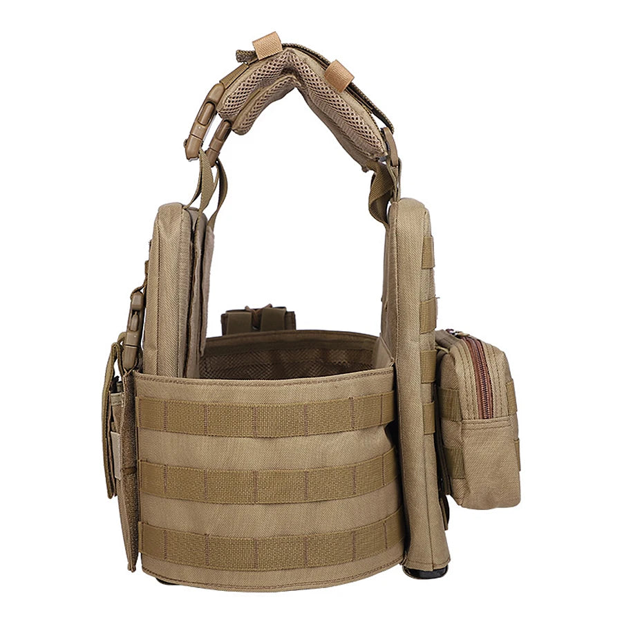 Triple equipment bag MOLLE security duty uniform, detachable hunting vest