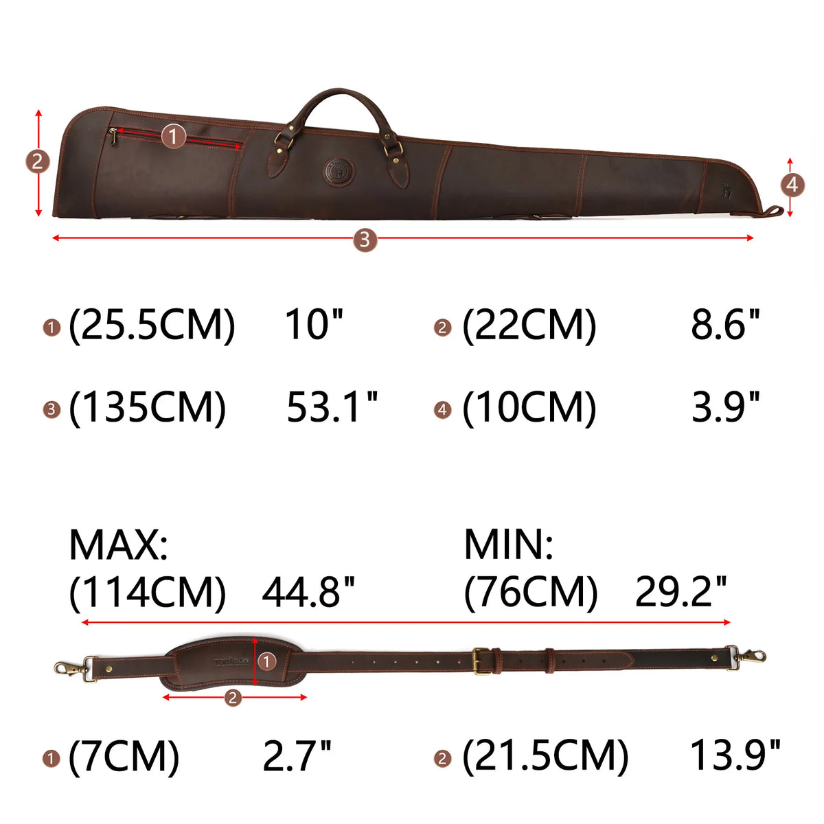 Tourbon Hunting Accessories Shotgun Case Leather Gun Carry Bag Slip Soft Padded with Shoulder Strap Shooting