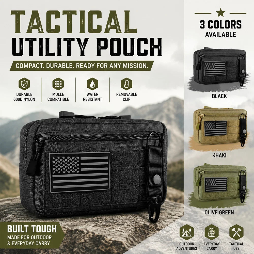 Outdoor Hiking Bag Multifunctional Molle Tactical Waist Bag, Sports Waist Pack, Nylon Portable Waist Bag with Emblem and Fixed Buckle for Hunting, Camping, Cycling