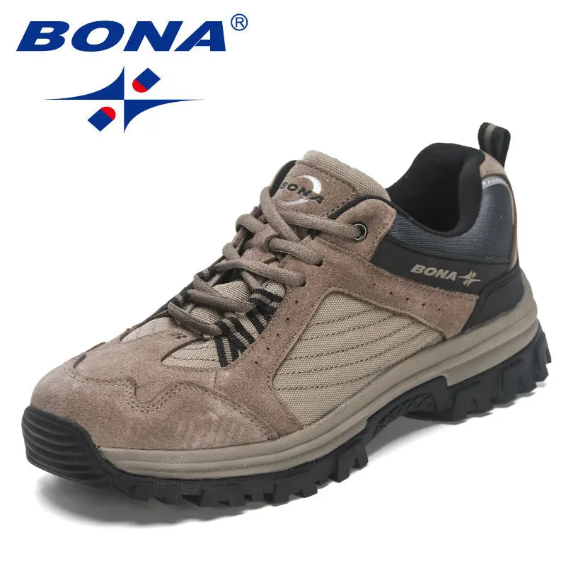 BONA New Designers Wear Resistance and Skid Resistance Hiking Shoes Trekking Sneakers Men Shoes Man Trekking Walking Joggi