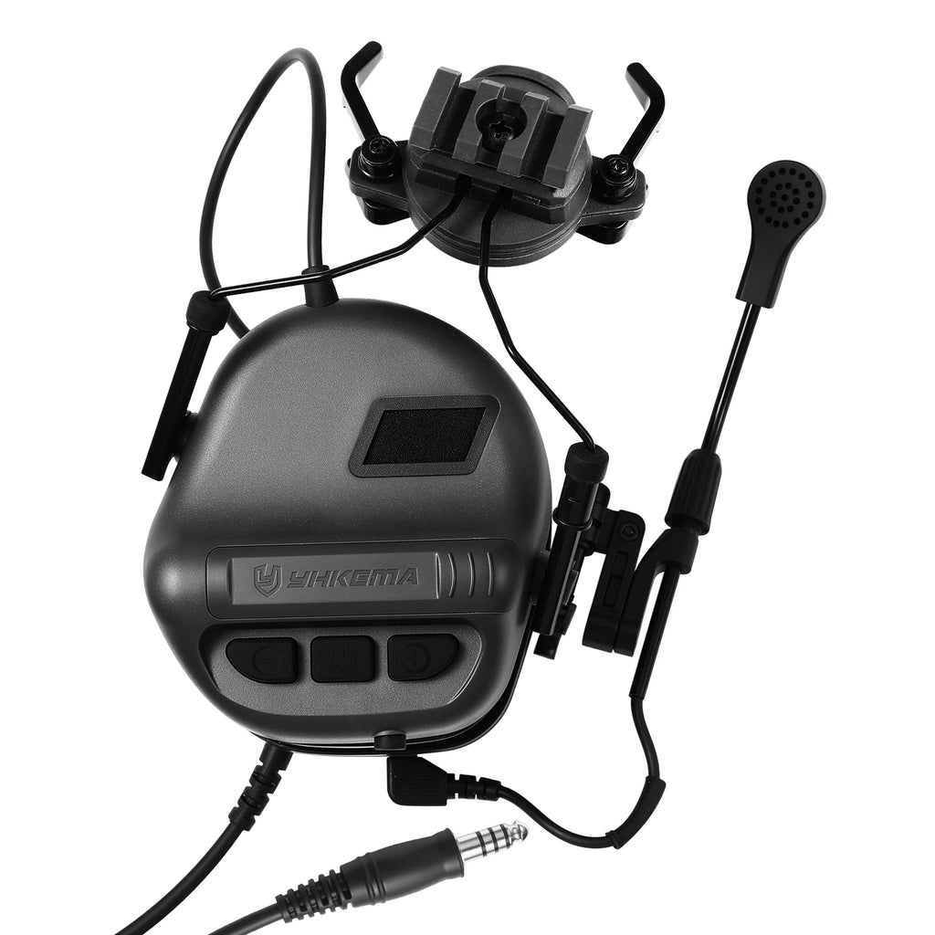 YHKEMA E80 Tactical Electronic Shooting Earmuff with PTT KEN Adapter for Outdoor Hunting Professional  Anti-noise Headset