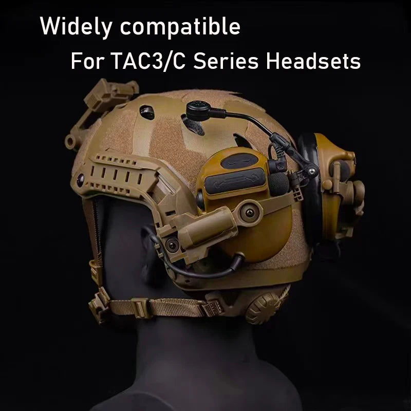 Tactical Headphone Holder, Helmet Rail Mounting Headphone Base, Military Helmet Headphone Adapter, for C2, C3, C5 Headsets