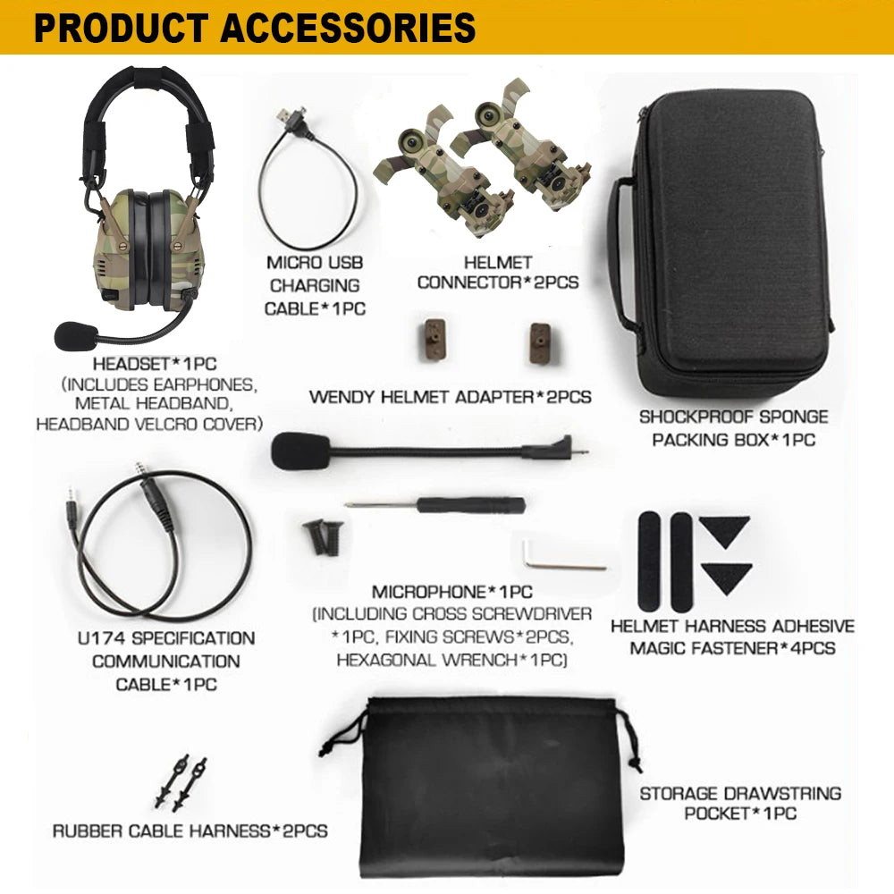 Bluetooth Electronic Anti-noise Shooting Headset Tactical Hunting Noise Reduction Protection Earmuffs Wireless BT Headphones