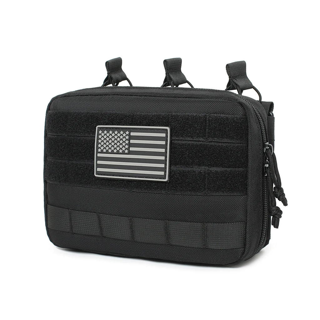Tactical Mag Admin Pouch Molle Utility Tool Pouch Medical EMT Organizer with Triple Stacker Magazine Holder for M4 M16 Patch