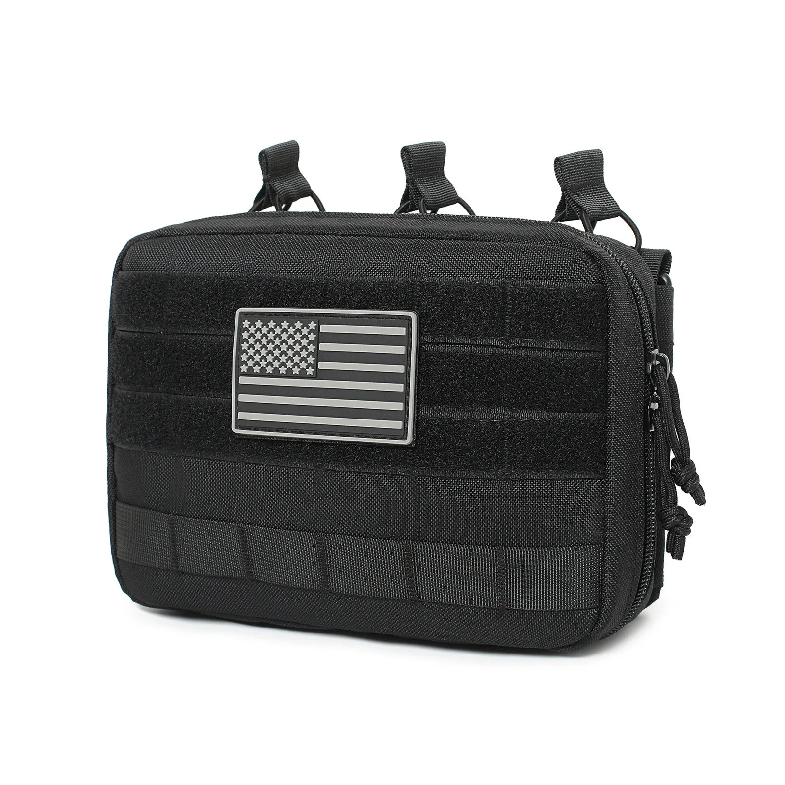 Tactical Mag Admin Pouch Molle Utility Tool Pouch Medical EMT Organizer with Triple Stacker Magazine Holder for M4 M16 Patch