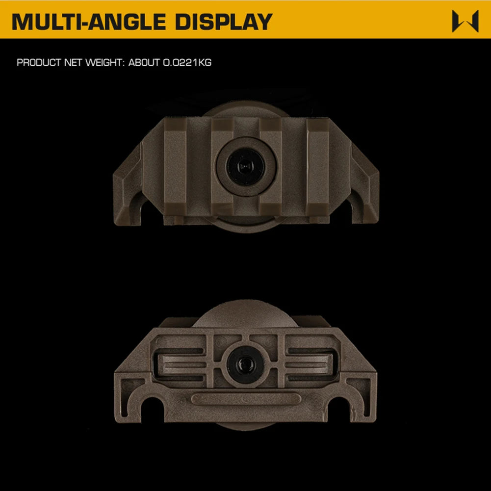 Helmet Lamp Adapter Adjustable 360 Degrees Rotation Helmet Side Rail Adapter Accessory for Team Wendy 3.0