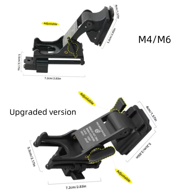 BOOIU Tactical Helmet Foldable Night Vision Mirror Stand M4/M6 Series New Adjustable Sliding Pvs14 Night Vision Device Stand