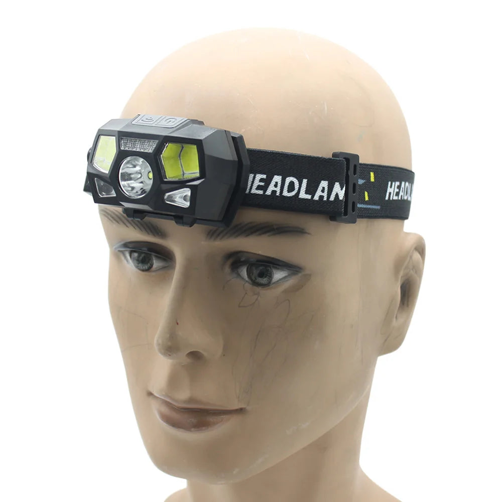 Fwoyonze Tactical FAST MICH Helmet Light Induction Headlamp USB Charging Waterproof Signal Lamp Hunting Fishing HeadLight