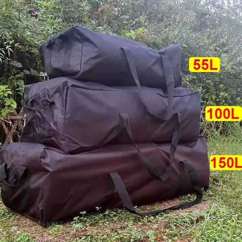 1680D Oxford Fabric Outdoor Waterproof Storage Bag | 55L-150L Foldable Luggage Duffle Backpack Waterproof Large Hiking Handbags
