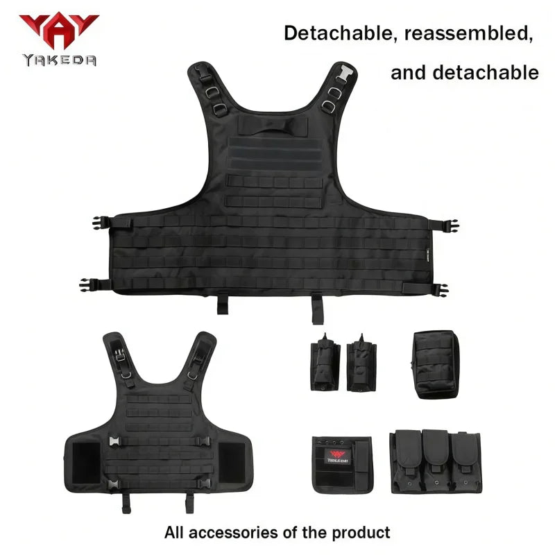YAKEDA Multi-functional Wear-resistant Tactical Vest Outdoor Training Clothes Outdoor Equipment Protective Waistcoat