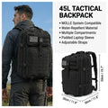 45L Tactical Hunting Backpack Molle Camo Water Resistant Outdoor Field Bag Camping Hiking Trekking Bushcraft Survival Bug Out Bag Large Capacity Rucksack Daypack Men Women Hunters Durable Wear Resistant Heavy Duty Multi Pocket Trail Wilderness Hunting