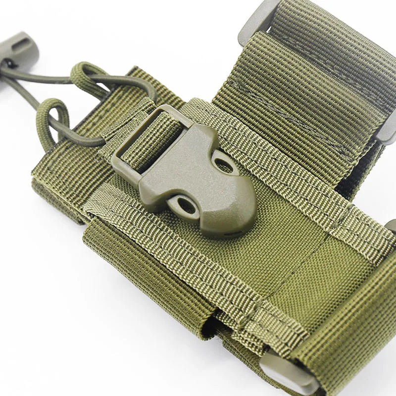 Nylon Talkie Case Adjustable Walkie Talkie Bag Molle Two Way Radio Holster Pouch Tactical Hunting Interphone Hanging Bag