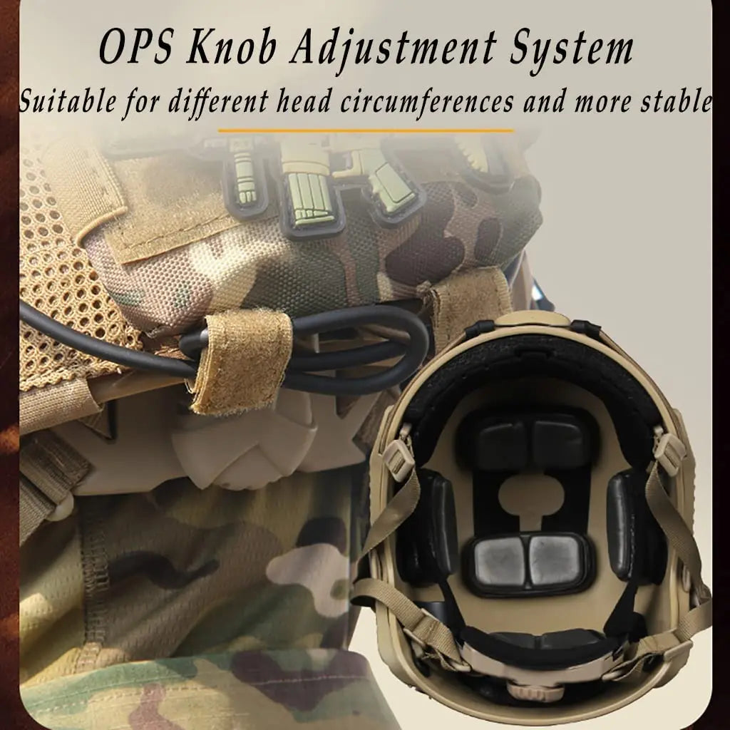 Tactical Airsoft Helmet Set with Telescope Model Headphones Signal Light Flashlight Shooting Range Cosplay Equip for Hunting