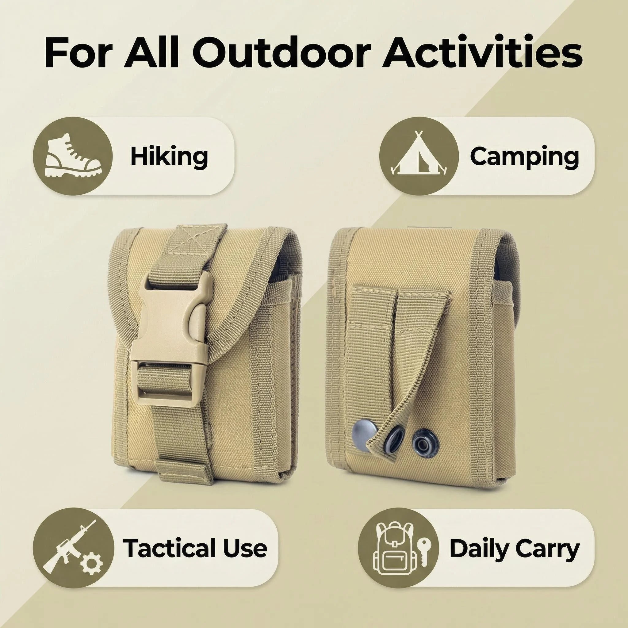 MOLLE EDC Cigarette Pouch Tactical Utility Pouch Belt Waist Bag for Daily Use and Outdoor Hiking Hunting Fishing