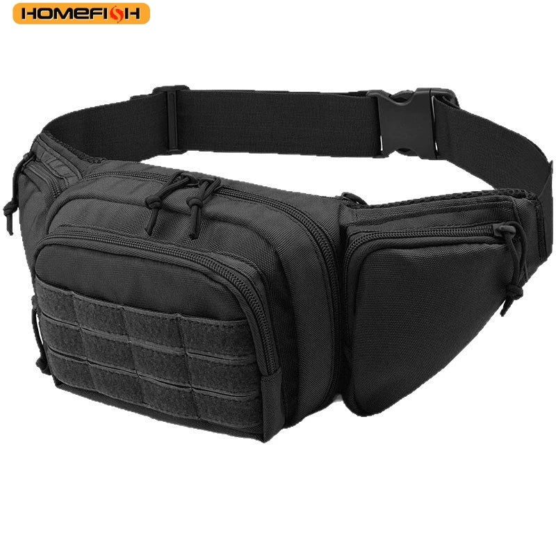 HOMEFISH Men Waist Fanny Pack Belt Bag Tactical Military Motorcycle Rider Sports Climb Camping Nylon Male Tool Sling Chest Hip
