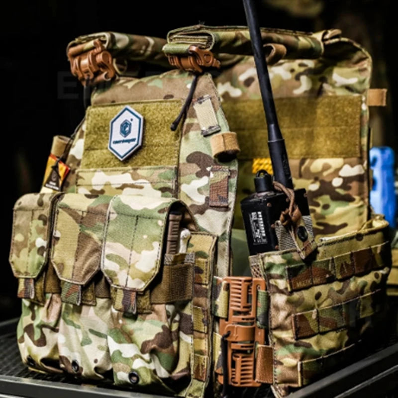 500D Nylon Fabric Quick Releaseable 6094K Tactical Vest With Triple Magazine Pouch