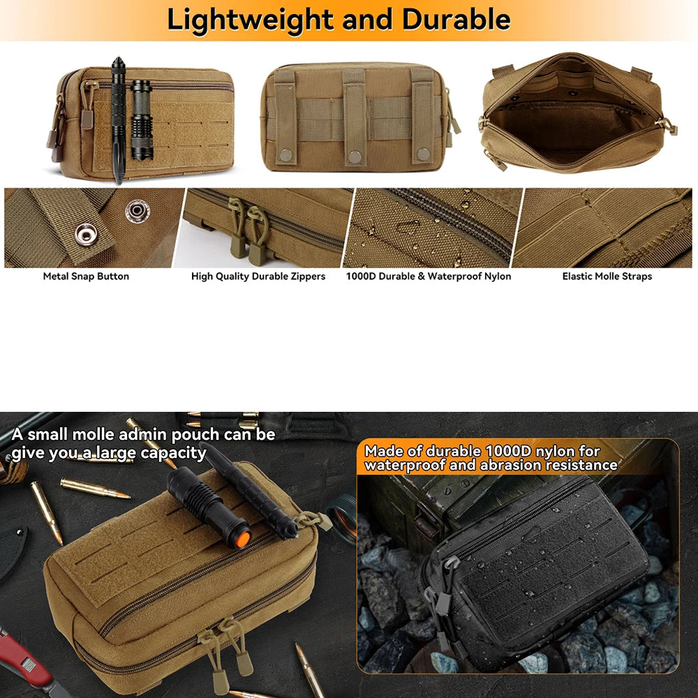 EDC Molle Tactical Pouch Waist Pack Compact Utility Pouches Waist Belt Bag Medical Bags Phone Case Outdoor Hunting Accessories