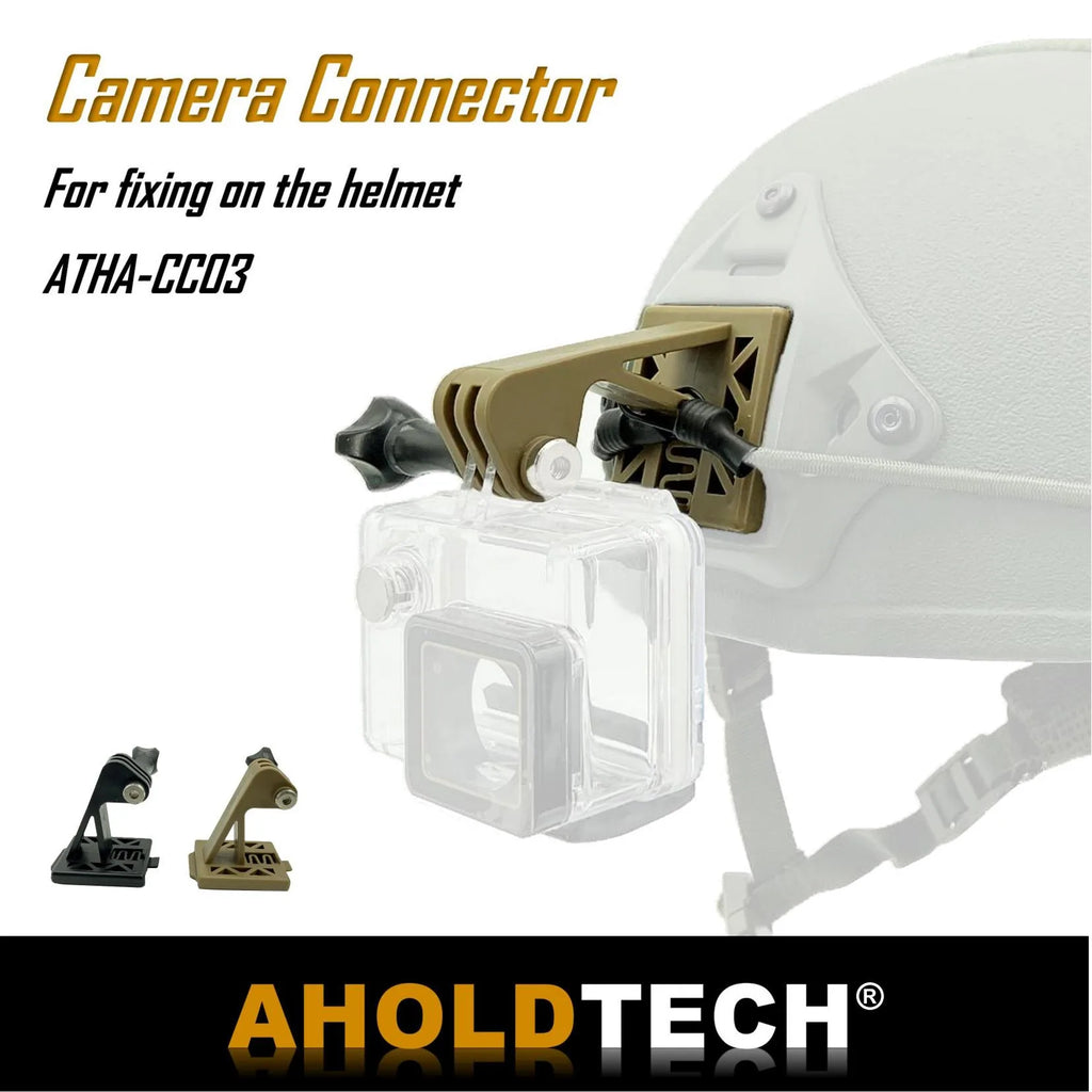 Aholdtech Tactical Bulletproof Helmet Accessories Flashlight Holder Light Clamp And NVG Mount Connector for Gopro Hero Cameras