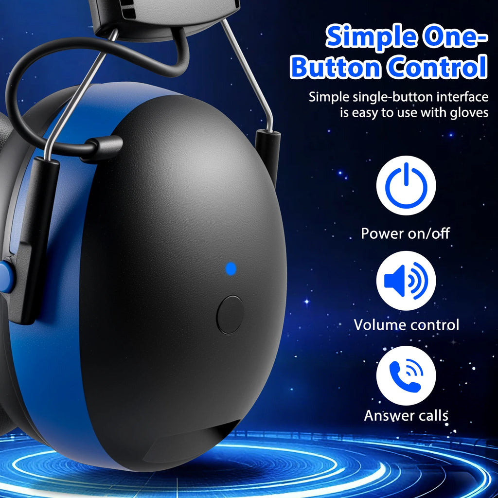 Bluetooth 6.0 Hearing Protector Noise Reduction Safety Ear Muffs EB20 Ear Protection Headphones for Hunting Shooting Work Shop