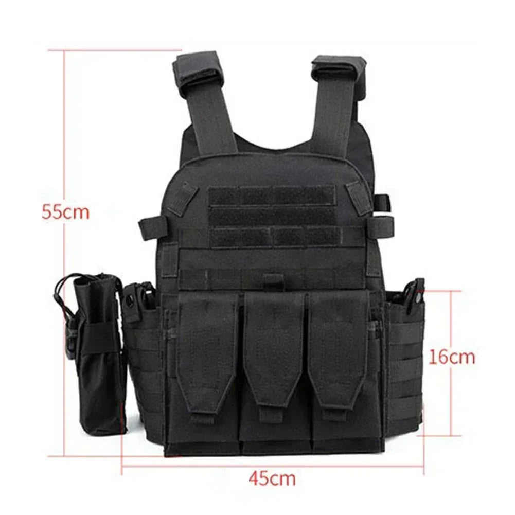 6094 Military Tactical Vest Body Armor Combat Army 1CS Gear Hunting Plate Carrier Airsoft Accessories Wargame Pouch Molle Vest