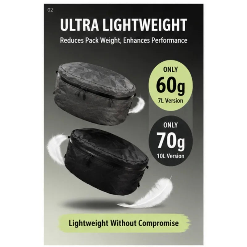 Ultra100X Ultralight Gear Pod Bag 7L/10L Waterproof Storage Pouch UHMWPE Hiking Camping Backpack Organizer Outdoor Stuff Sack