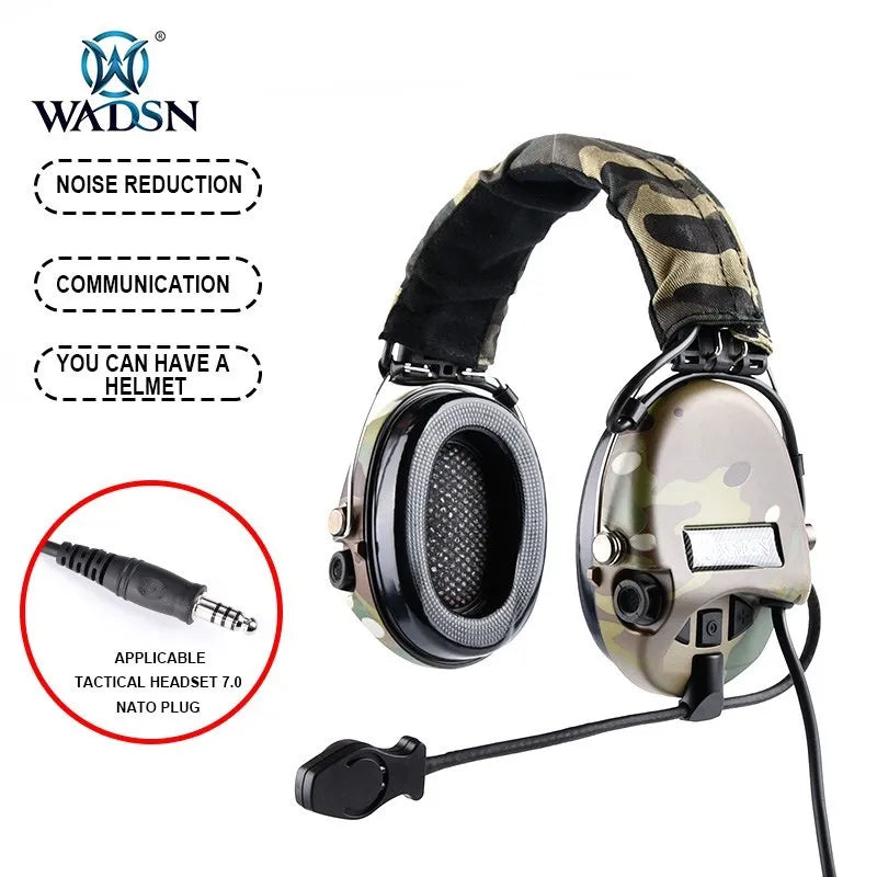 WADSN MSA Tactical Headset Sordin Headphones Active Pickup Noise Canceling Airsoft Outdoor Hunting Shoot Communication Headset