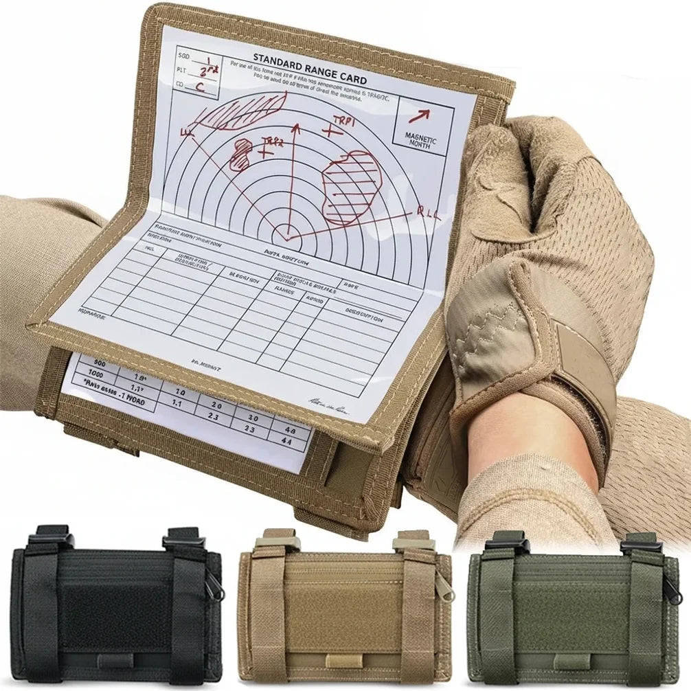 Tactical Map Case Arm Sleeve Wrist Map Holder Wristband Map Pouch Card Holder for Shooting Rescue Field Measurement