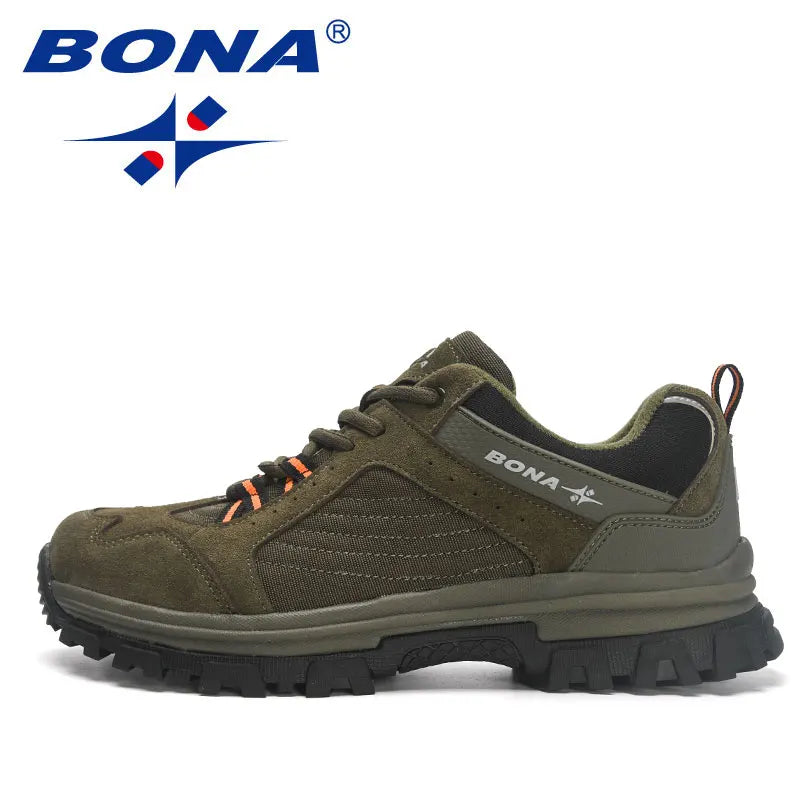 BONA New Designers Wear Resistance and Skid Resistance Hiking Shoes Trekking Sneakers Men Shoes Man Trekking Walking Joggi