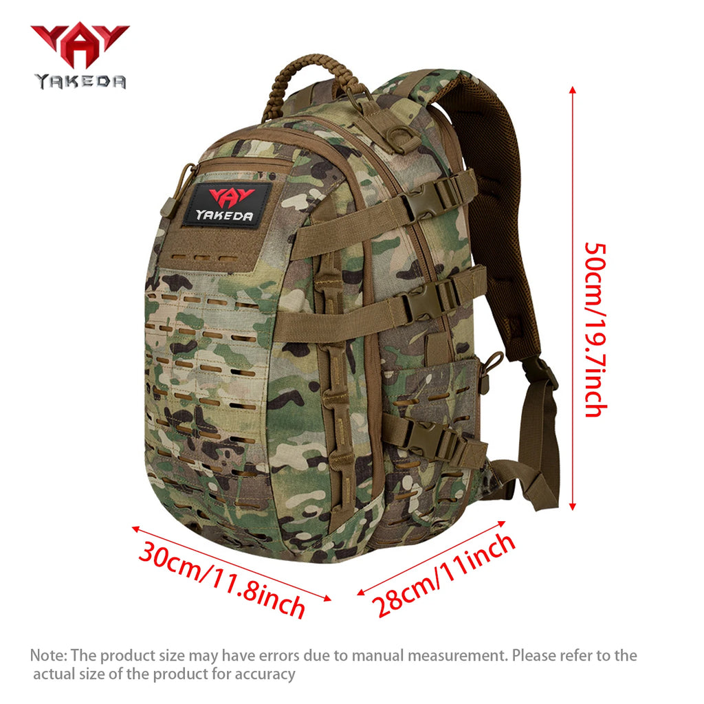 YAKEDA large capacity outdoor backpack with waist and chest strap, fixed buckle MOLLE system shoulder strap, widened backpack