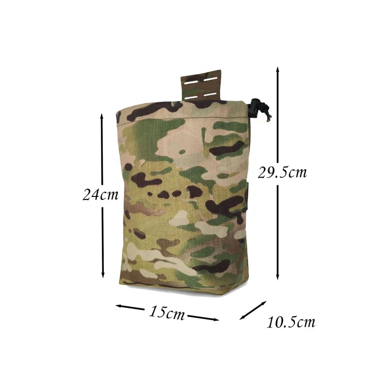 Tactical Foldable Pouch Multicam Airsoft EDC Molle Dump Pouch Gear Outdoor Hunting Recycling Storage Magazine Waist Bag