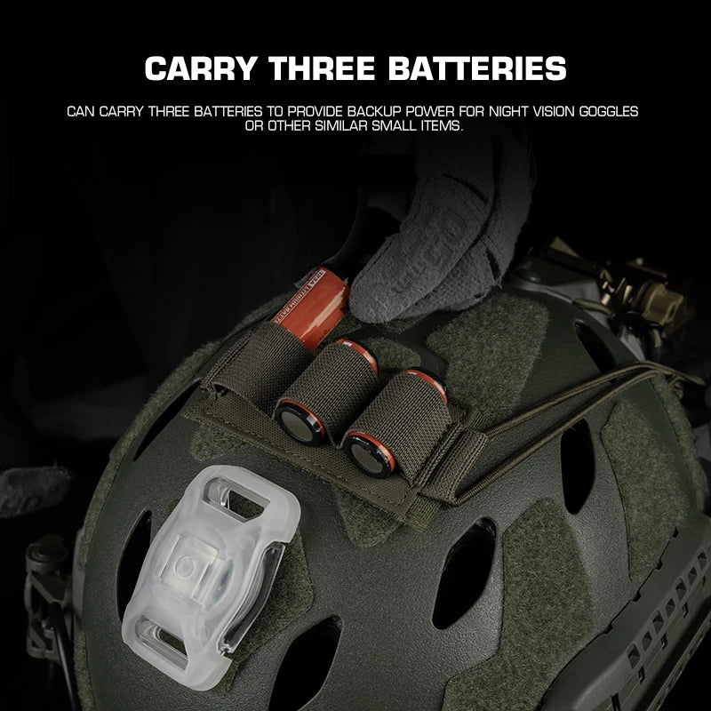 Cordura Tactical Helmet Battery Elastic Lanyard Carries Three Batteries Reinforced Multi-Functional Accessories