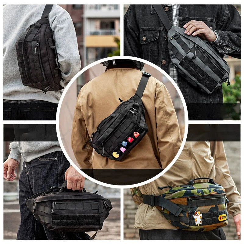 Tactical Crossbody Bag Outdoor Sport Cycling Large-capacity Waist Bag Waterproof Chest Pack Multi functional MOLLE Tool Bag