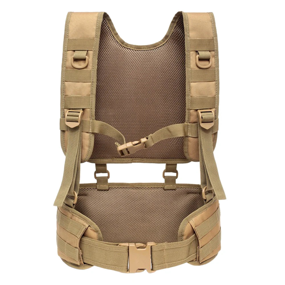 Hunting Vest & Belt Multifunctional Outdoors Training Belt Padded Combat Assault Vest Oxford Cloth for Outdoor Activities