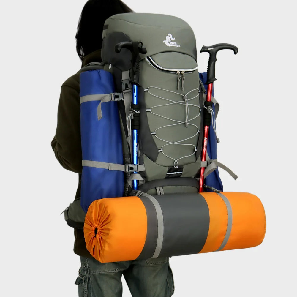 75L Mountaineering Backpack with Frame and Rain Cover Anti Splash Water Wear Resistant Camping Hiking Bag