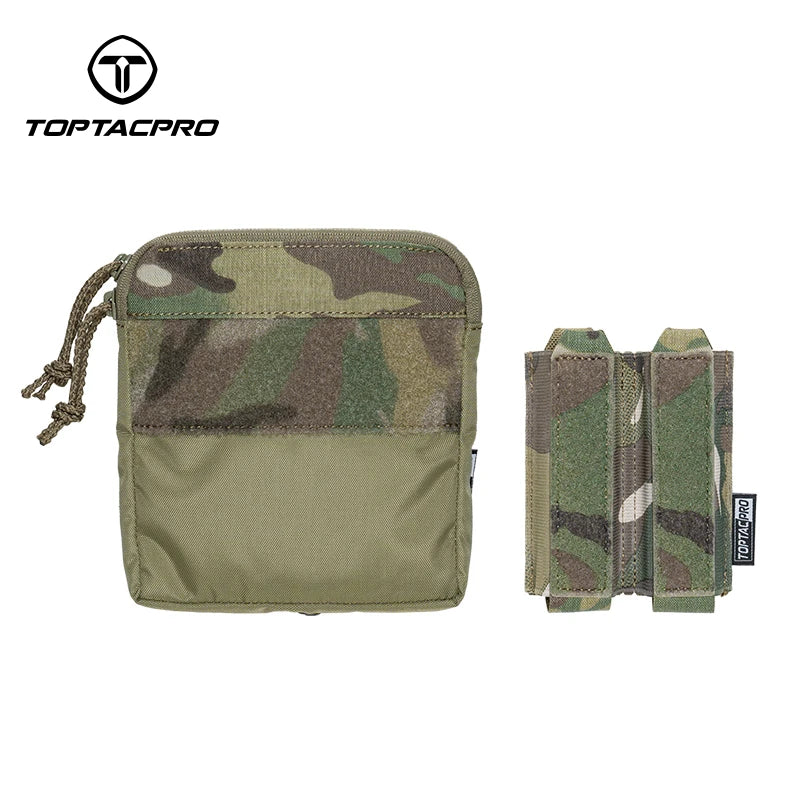 TOPTACPRO Tactical Front Panel Set FERRO Style Triple 556 Mag Double 9mm Mag Insert Pocket DOPE Set 8540