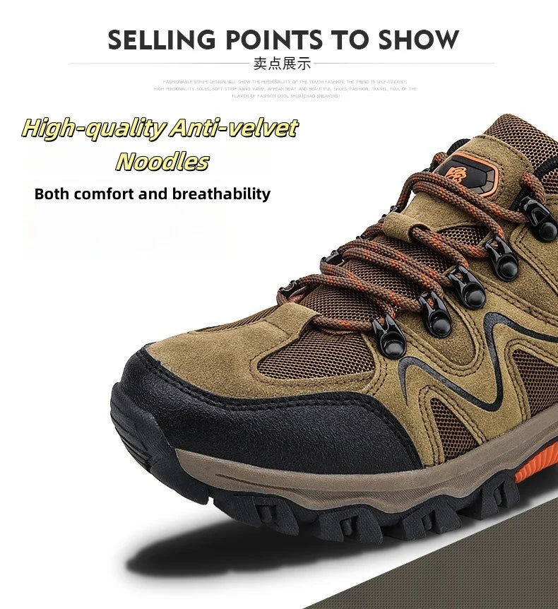 Men's Non-Slip Wear-Resistant Outdoor Hiking Shoes, Wear-Resistant Splash-Proof Sports Shoes, All-Terrain Hunting Hiking Shoes