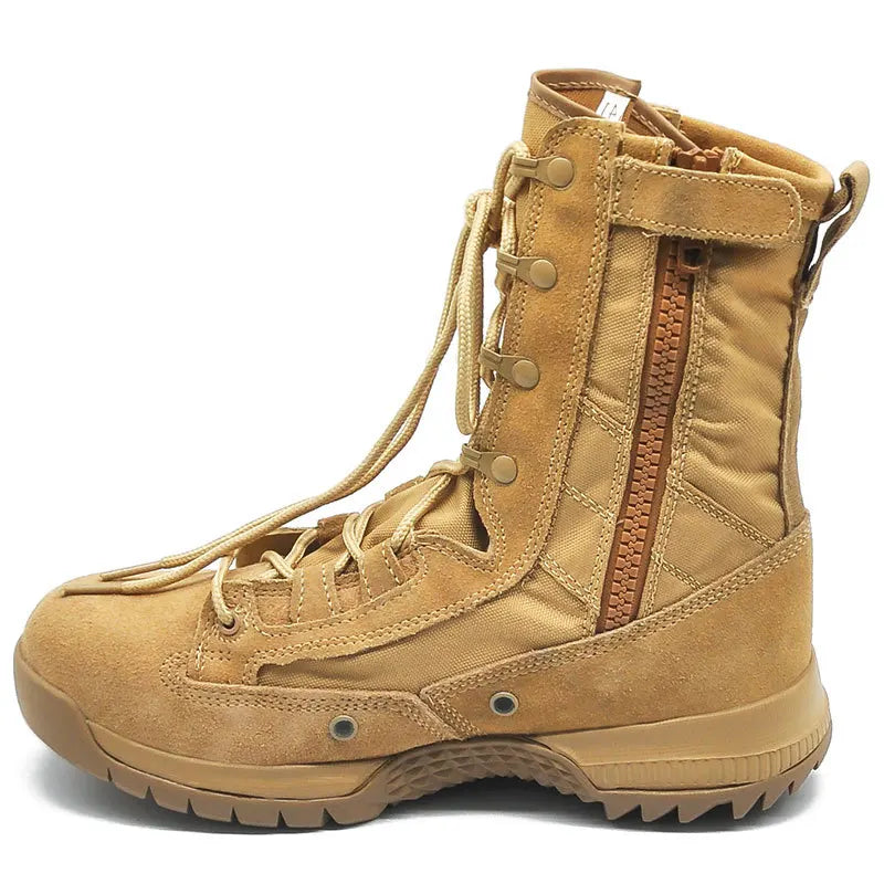 Topfight Ultra Light Sand Men Tactical Boots High Tube Women Special Forces Field Boot Outdoor Anti Slip Hiking Shoes Side Zip